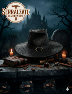 Chapeau Deluxe non officiel Van Helsing en cuir, couleur...