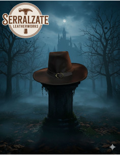 Chapeau non officiel Van Helsing en cuir, couleur marron 2