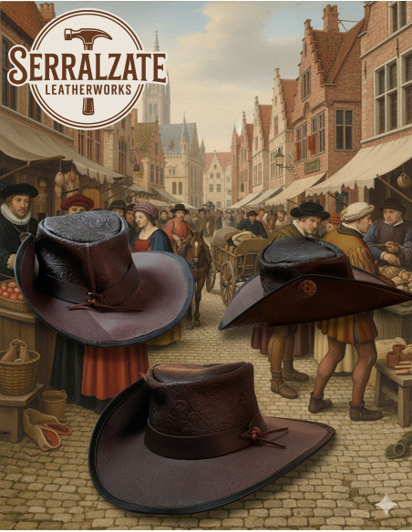 Chapeau médiéval en cuir Deluxe...