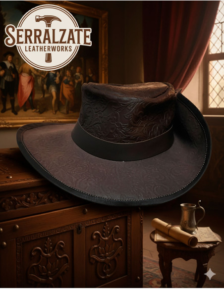 Chapeau médiéval en cuir Deluxe...