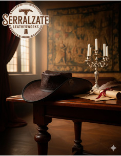 Chapeau médiéval en cuir Deluxe modèle Flandres, couleur... 2