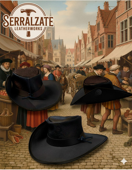 Chapeau médiéval en cuir Deluxe...