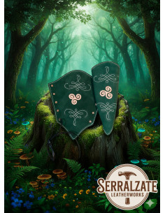 Bracelets de gardien en cuir nubuck vert, modèle Nyara 2