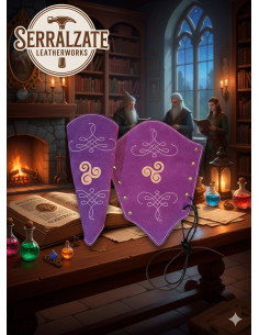 Bracelets de gardien en cuir suédé violet, modèle Nyara 2