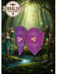 Bracelets de gardien en cuir suédé violet, modèle Nyara