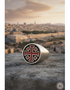 Bague croix templière noire