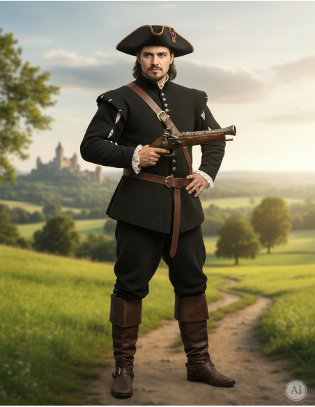 Pistolet à silex français bleui,...