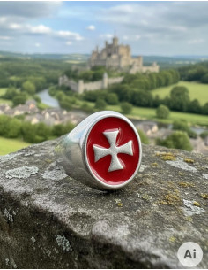 Bague femme Croix Templière