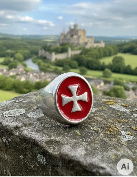 Bague femme Croix Templière