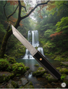 Couteau d'aventure Albainox lame damas brillante (21,50 cm.)