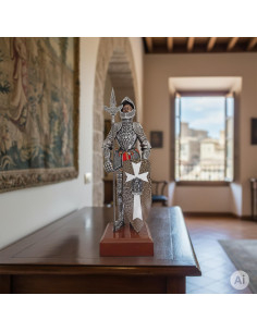 Miniature d'armure médiévale avec lance et bouclier, 50 cm. 2
