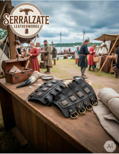 Bracelets vikings Aslaug en noir