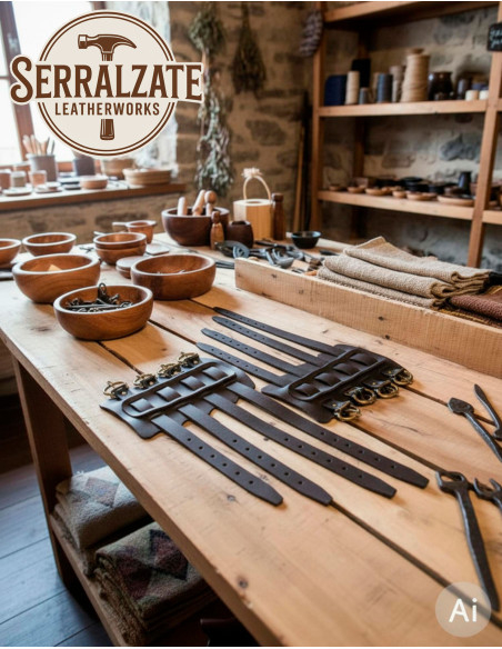 Bracelets vikings Gunnar en cuir...