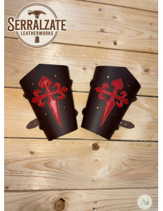 Bracelets templaires Croix de Santiago en marron 2