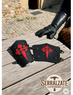 Bracelets templaires Croix de Santiago en noir