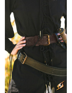 Ceinture de pirate en cuir modèle Hunter, couleur noire 2