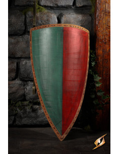 Bouclier médiéval bicolore pour LARP modèle Heater,...