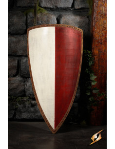 Bouclier médiéval bicolore pour LARP modèle Heater,...