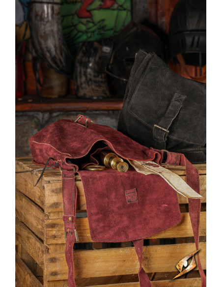 Sac bandoulière médiéval en cuir de...