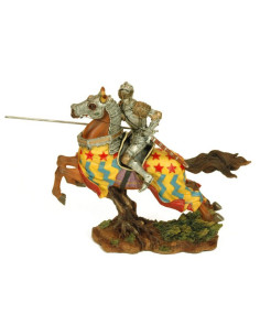 Figure chevalier médiéval à cheval,