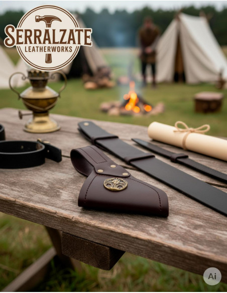 Tahalí médiéval en cuir pour...