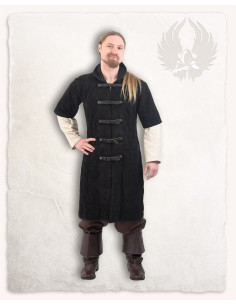 Gambison médiéval en daim modèle Léopold, couleur noire 2