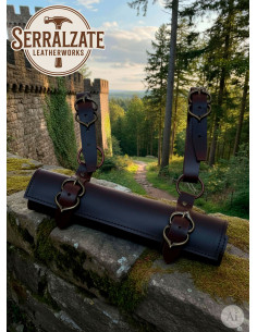 Tahalí pour épée ajustable à la ceinture, marron foncé 2