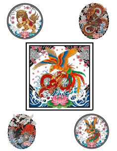 Tatouage temporaire sur le thème japonais Irezumi...