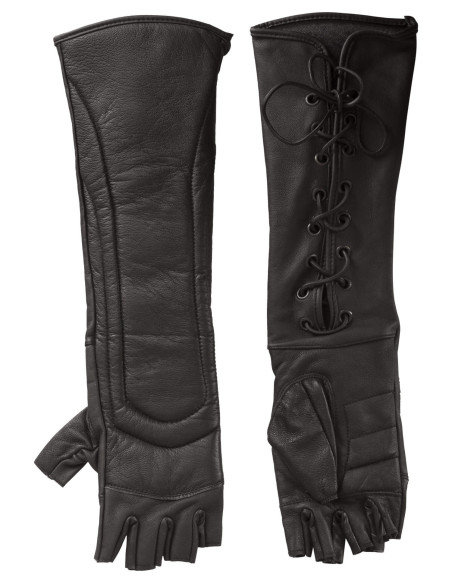 Gants médiévaux sans doigts en cuir...