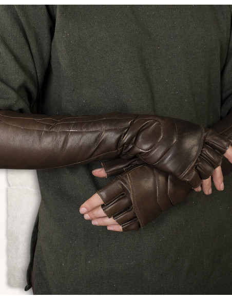 Gants médiévaux sans doigts en cuir...