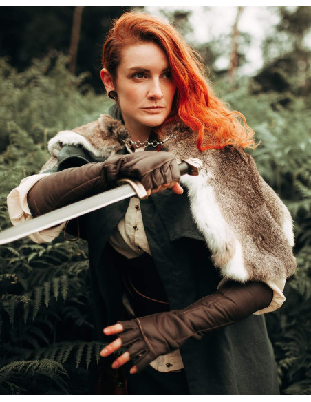 Gants médiévaux sans doigts en cuir...