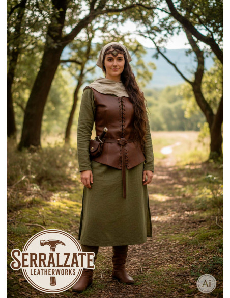 Diadème médiéval rombo avec feuilles,...