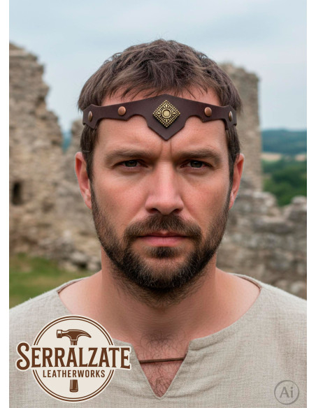 Diadème médiéval rombo avec feuilles,...