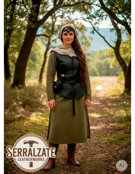 Diadème médiéval rombo avec feuilles,...