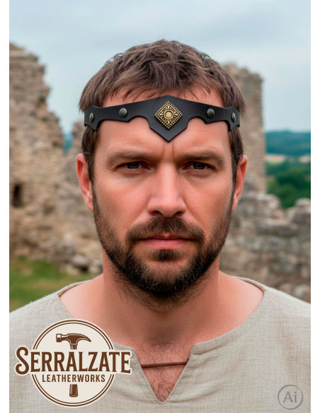 Diadème médiéval rombo avec feuilles,...