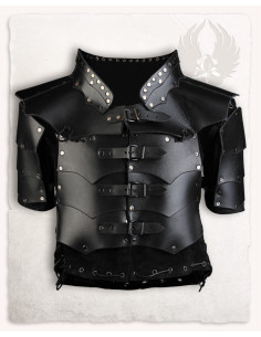 Veste en daim avec plaques en cuir noir modèle Rasmus