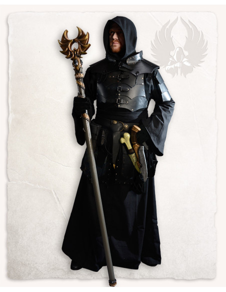 Veste en daim avec plaques en cuir...