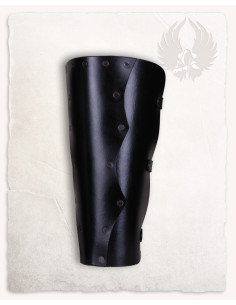 Bracelets médiévaux en cuir modèle Rasmus, couleur noire 2