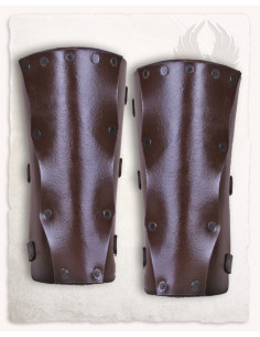 Bracelets médiévaux en cuir modèle Rasmus, couleur marron