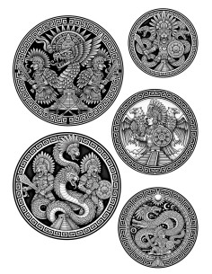 Tatouage temporaire thématique Mesoaméricaine (Aztèque et...
