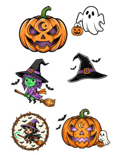 Tatouage temporaire thématique d'Halloween en couleur