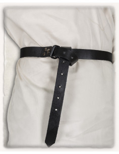 Ceinture médiévale fine en cuir modèle Doran, couleur noire 2