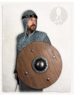 Bouclier viking rond pour LARP modèle Rorrik, couleur bois
