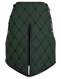 Jupe médiévale gambeson en coton modèle Kovira, couleur vert