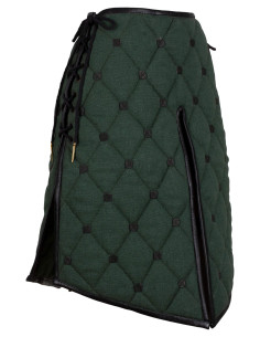 Jupe médiévale gambeson en coton modèle Kovira, couleur vert 2