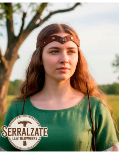 Diadème médiéval en cuir, marron 2