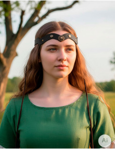 Diadème médiéval en cuir noir