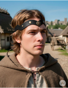 Diadème médiéval en cuir noir 2