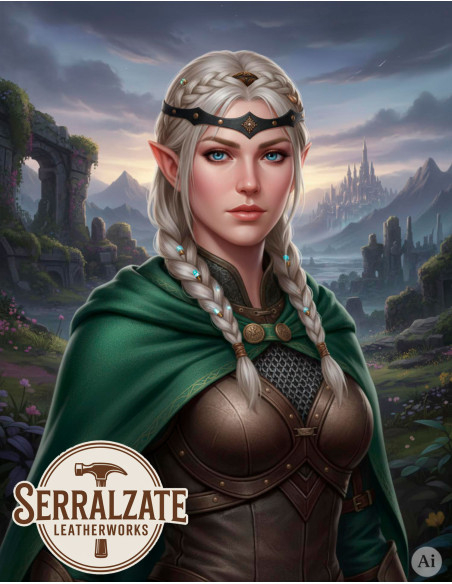 Diadème roue viking-médiéval en cuir...