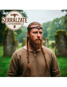 Diadème Celtique tempête en cuir marron